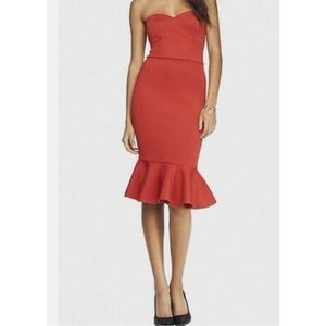 Gorgeous Express red scuba material mermaid dress size 0